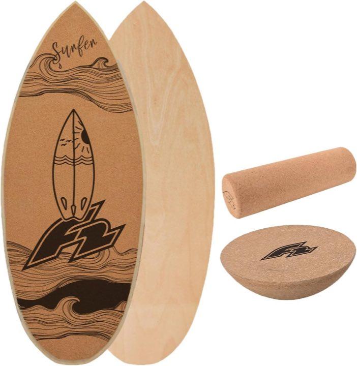 F2 Kork Balance Board mit Rolle und Halbkugel