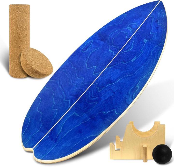 Balance Board Birke mit Halbkugel und Rolle