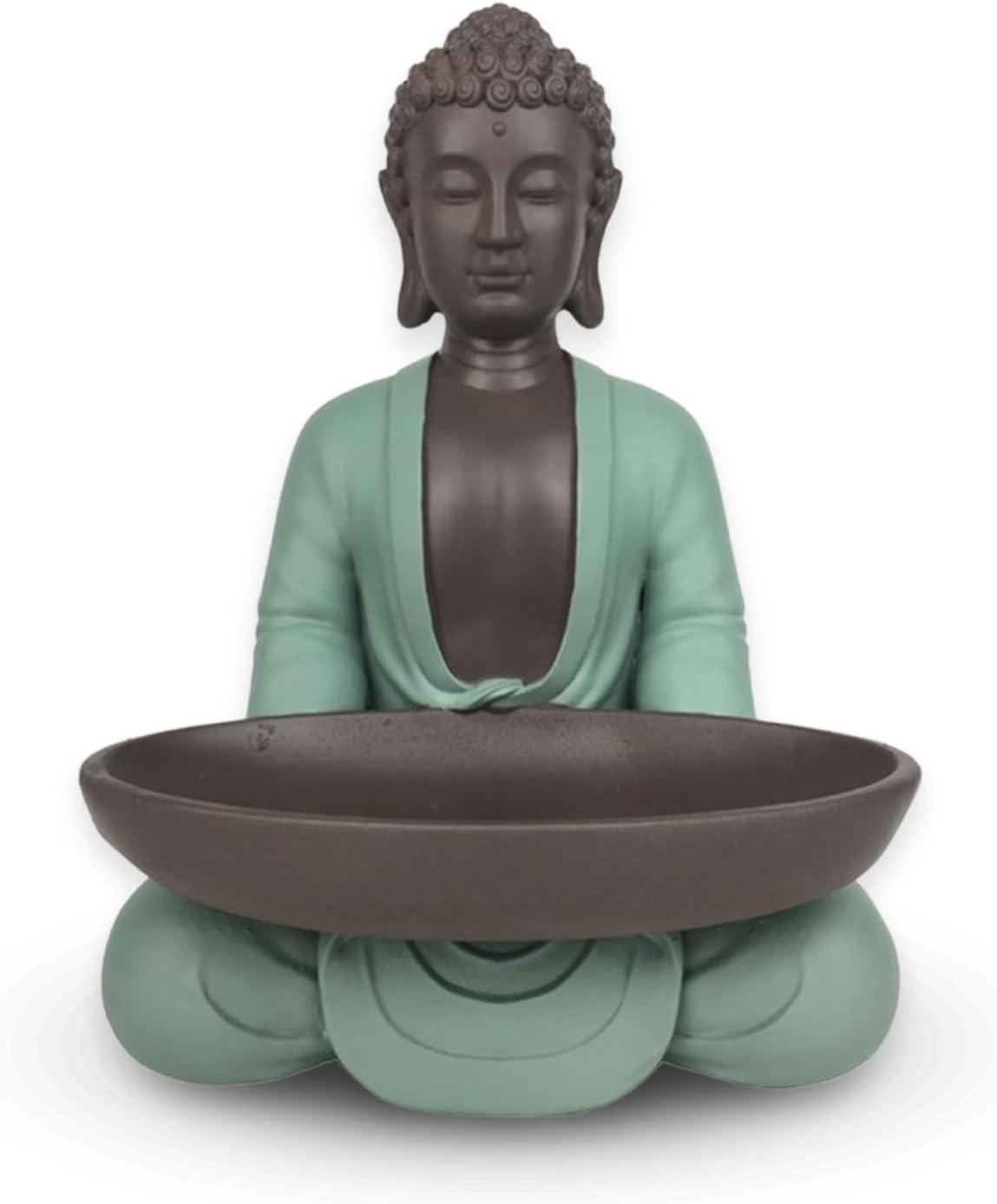 Zen'Light Leere Buddha-Figur, Grün und Braun