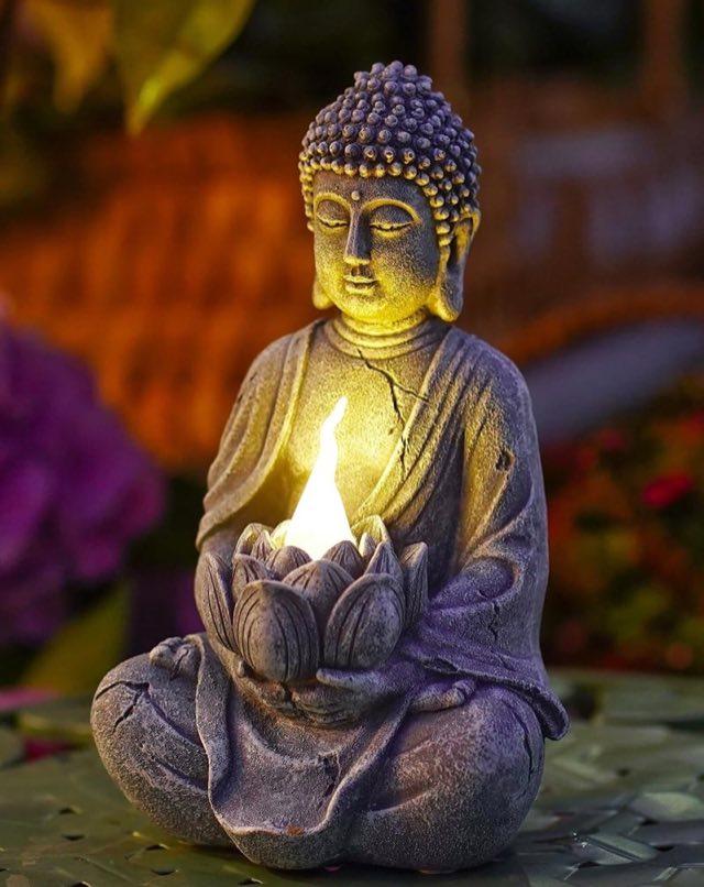 Yeomoo Yeomoo Buddha-Figur mit Solarlampe, 20 cm - Produktbild