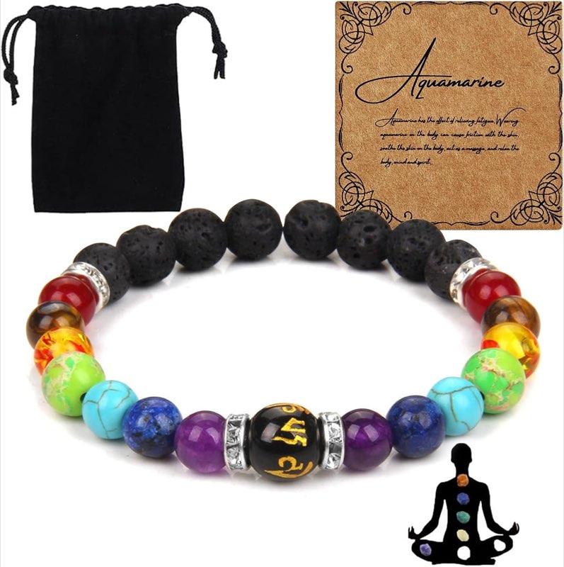Teouuas Doppelt Chakra Armband mit Bedeutungskarte - Produktbild