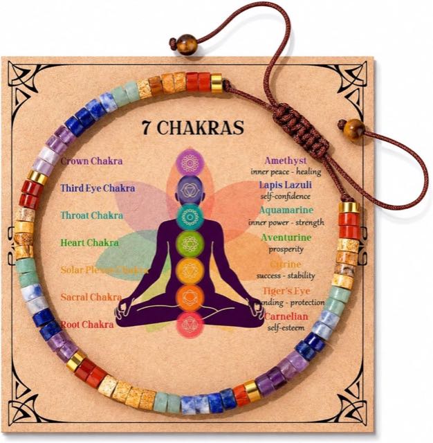 Chakra Armband mit Karte und Anleitung
