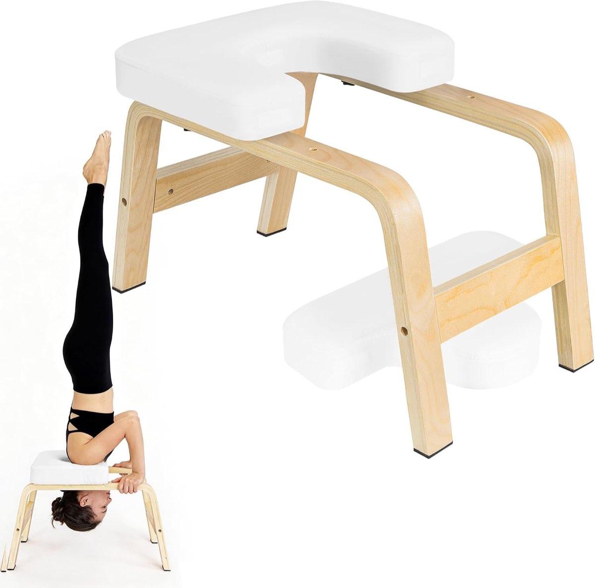 AKOZLIN Yoga Kopfstandhocker Weiß