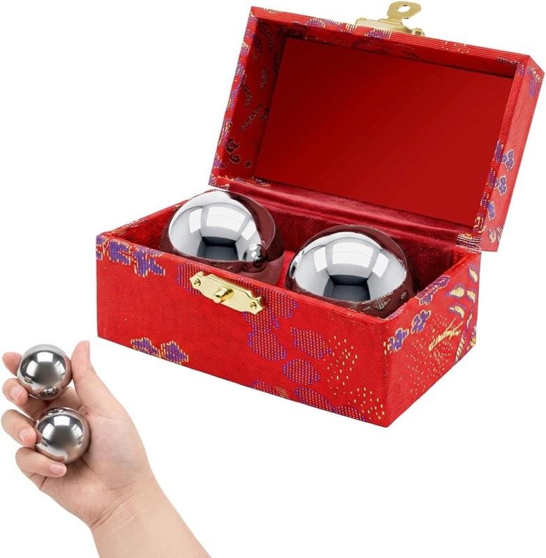 Pangdapengpeng Silber-Klangkugeln 38 mm, 2 Stück