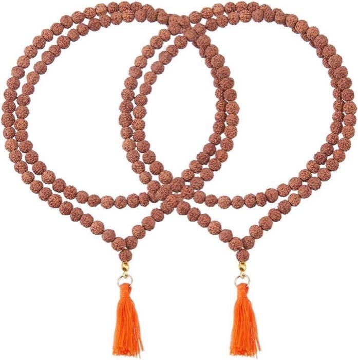 DICOSMETIC 2 Holz-Rudraksha-Ketten, je 108 Perlen