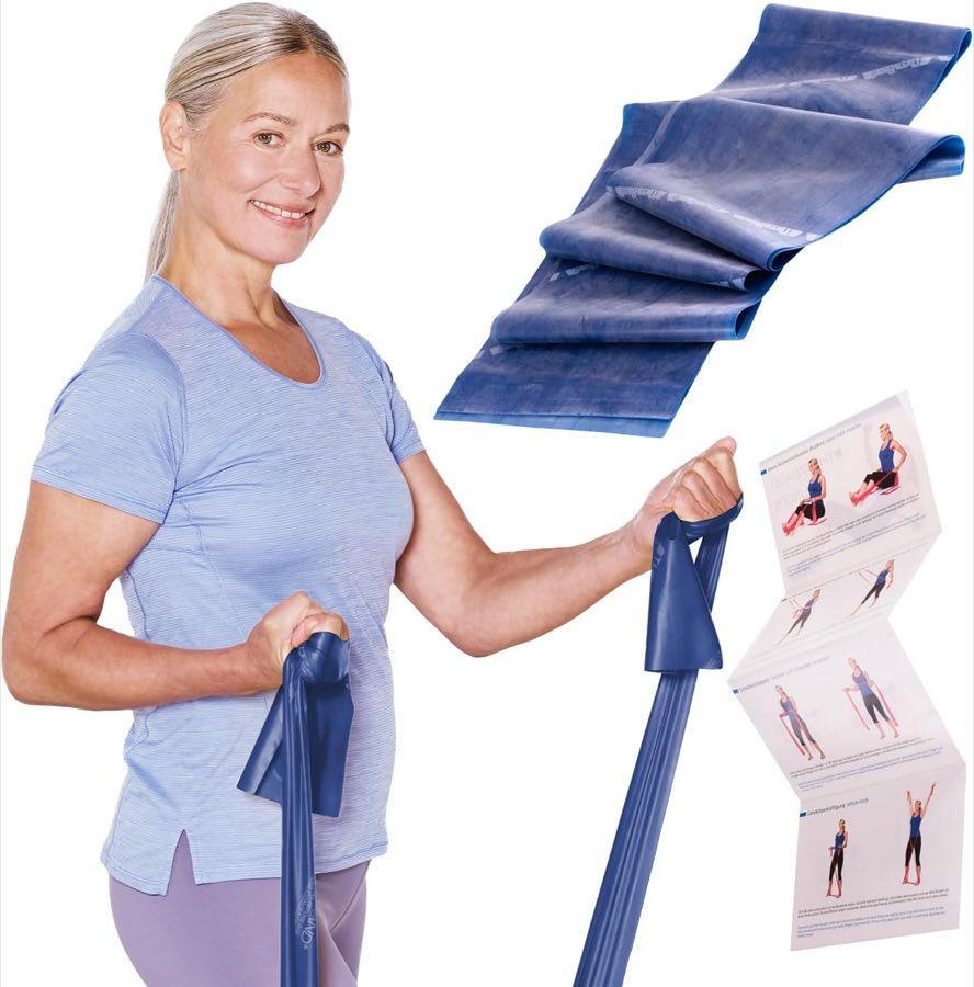 TheraBand 2,50 m, blau, mit Anleitung