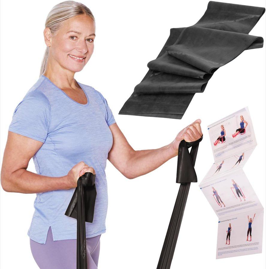 TheraBand 2,50 m, schwarz, mit Anleitung