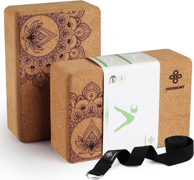 OVERMONT Overmont Kork-Yogablöcke mit Gurt - Produktbild