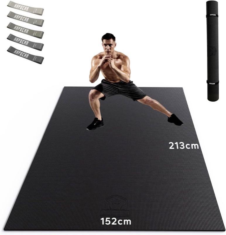 HAPBEAR HAPBEAR Yogamatte XXL, PVC, schwarz, 213 × 152 cm