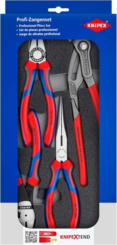 Zangen-Set – Testsieger KNIPEX 00 20 01 V15, 4-tlg. Schaum