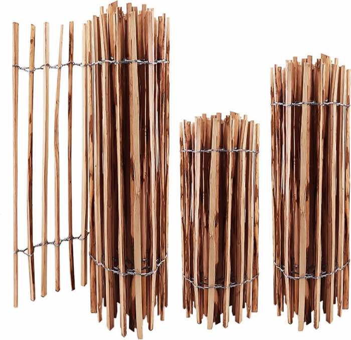 Staketenzäune – Testsieger Aquagart Staketenzaun Haselnuss, 120 cm × 5 m, 3–5 cm