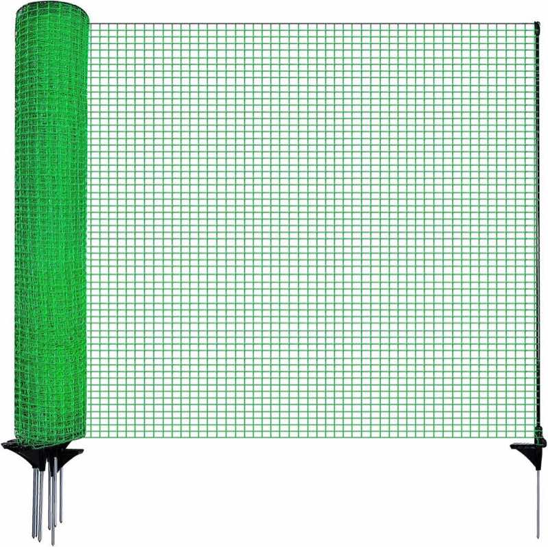 Steckzäune – Testsieger Signstek Hundezaun, 90 cm × 25 m, 15 Pfähle