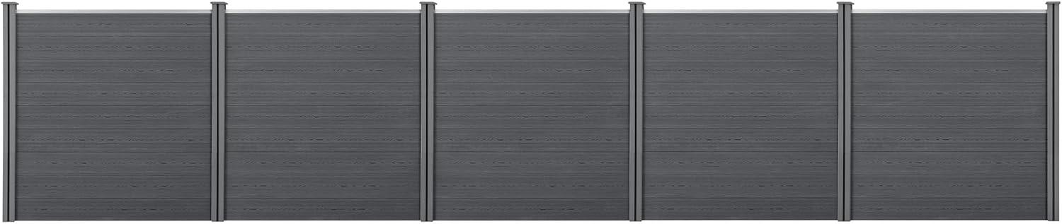 WPC-Zäune – Testsieger neu.holz WPC Gartenzaun mit Pfosten 183 × 879 cm Grau