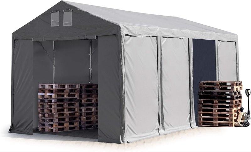 TOOLPORT Lagerzelt 4 x 8 m, PVC, grau