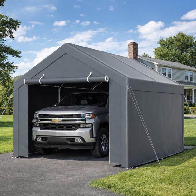 Jaxguom Zeltgarage 3 x 4 m, PE, grau