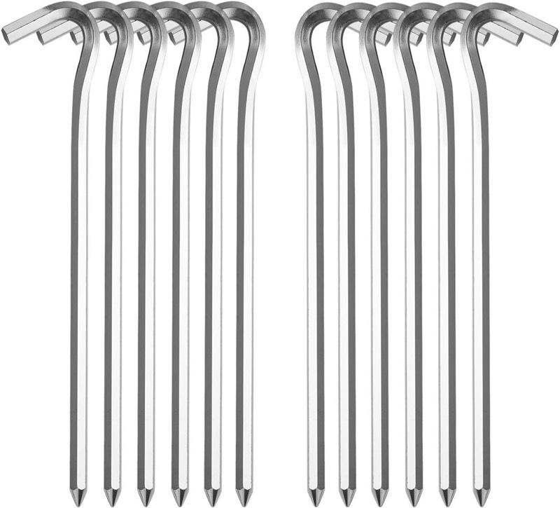 12 Stück Zeltheringe,Heringe Zelt,Lange und Robuste Aluminium Erdnägel