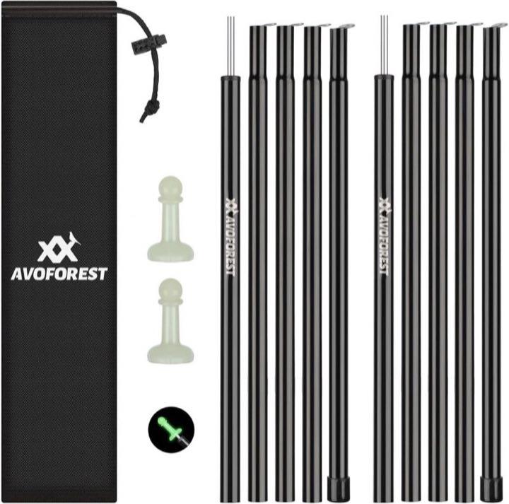 AVOFOREST AVOFOREST Steck-Zeltstangen 78–190 cm, 2er-Set