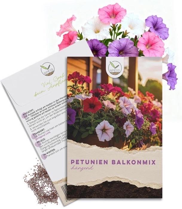 Petunien-Samen – Testsieger HappySeed Balkonkasten-Mischung (Petunien Mix)